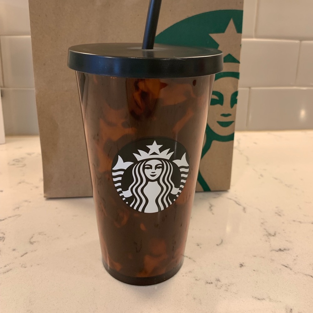 ☕️STARBUCKS Black/Brown Tortoise Mocha Tumbler - Picture 3 of 6